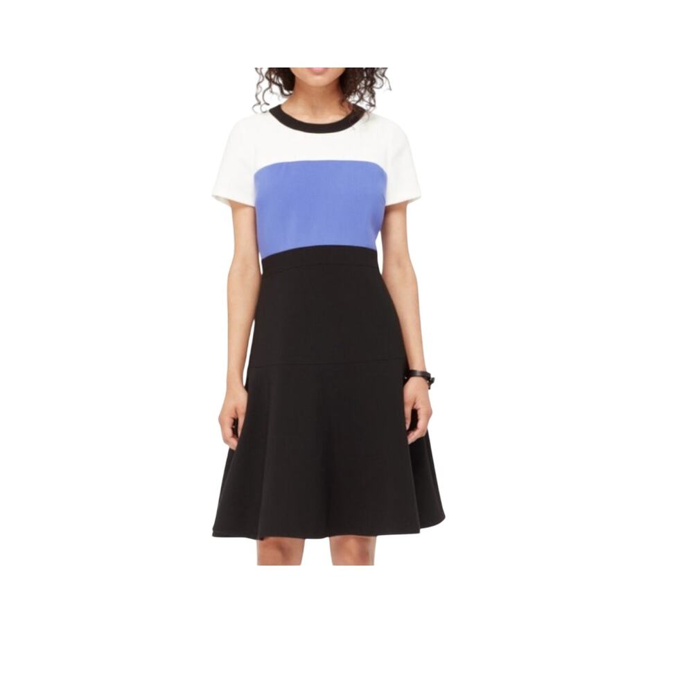 Kate Spade Women's Colorblock Short Sleeve A-Line Knee Length Dress 8